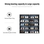 Meuble armoire à chaussures 10 cubes diy etagères modulable de rangement avec portes plastique noir Meuble armoire à chaussures 10 cubes diy etagères modulable de rangement avec portes plastique noir