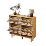 Meuble armoire � chaussures blanc dentr�e et salon l100 x p25 x h90 cmcoffre � chaussures en rotin avec ...