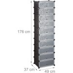 Meuble armoires chaussures casiers plastique modulable rangement 20 paires noir 13 0001644 3