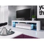 Meuble banc tv blanc - 1m90