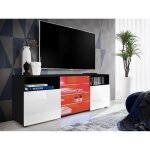 Meuble banc tv urbino komodee - led rgb - blanc brillant et noir - facades en brillant - 140 x 53 x 35 ... Meuble banc tv urbino komodee - led rgb - blanc brillant et noir - facades en brillant - 140 x 53 x 35 ...