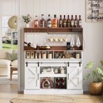 Meuble de bar am�ricain r�tro � deux portes design porte de grange avec porte - gobelets et prises buffet ...