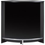 Meuble bar comptoir 2 etag�res repose - pieds m�tal 1069 x 1048 x 533 cm - noir - l 106. 9 x l 53. 3 ...