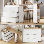 Meuble bar de cuisine en mdf haut de gamme plateau d�coratif poign�es m�tal conforme aux normes ue et ...