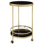 Meuble bar - finebuy - or - 45 x 76 x 45 cm - avec roulettes Meuble bar - finebuy - or - 45 x 76 x 45 cm - avec roulettes