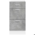 Meuble bas en bois ding�nierie - wiens - gris b�ton - 40 x 46 x 815 cm - capacit� de charge totale 50 ...