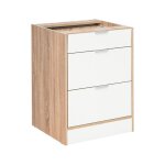 Meuble bas de cuisine avec 3 tiroirs vanessa - beige / blanc - l 60 x h 81 cm Meuble bas de cuisine avec 3 tiroirs vanessa - beige / blanc - l 60 x h 81 cm