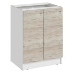Meuble bas de cuisine eco noyer blanchi 2 portes l 60 cm - cuisineandcie Meuble bas de cuisine eco noyer blanchi 2 portes l 60 cm - cuisineandcie