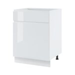 Meuble bas de cuisine bellissi blanc brillant 1 porte 1 tiroir l 60 cm - cuisineandcie