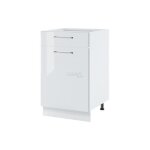 Meuble bas de cuisine bellissi blanc brillant 1 porte 1 tiroir l 60 cm - cuisineandcie