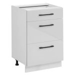 Meuble bas de cuisine - deconation - meuble bas de cuisine avec 3 tiroirs frida - blanc - l 60 x h 81 ...