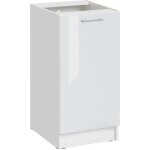 Meuble bas de cuisine eco blanc brillant 1 porte l 40 cm - cuisineandcie