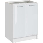 Meuble bas de cuisine eco blanc brillant 2 portes l 60 cm - cuisineandcie