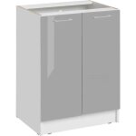 Meuble bas de cuisine eco gris brillant 2 portes l 60 cm - cuisineandcie Meuble bas de cuisine eco gris brillant 2 portes l 60 cm - cuisineandcie