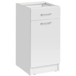 Meuble bas de cuisine eco blanc 1 porte 1 tiroir l 40 cm - cuisineandcie