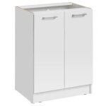 Meuble bas de cuisine eco blanc 2 portes l 60 cm - cuisineandcie Meuble bas de cuisine eco blanc 2 portes l 60 cm - cuisineandcie