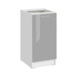 Meuble bas de cuisine eco gris brillant 1 porte l 40 cm - cuisineandcie