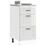 Meuble bas de cuisine - vidaxl - blanc brillant - bois ding�nierie - 40x46x815 cm - capacit� 50 kg