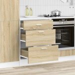 Meuble bas de cuisine - vidaxl - ch�ne sonoma - bois ding�nierie - 60x46x815 cm - tiroirs 60x385 cm - ...