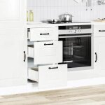 Meuble bas de cuisine - vidaxl - kalmar - blanc brillant - bois ding�nierie - 40x46x81. 5 cm - pieds ...