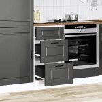 Meuble bas de cuisine - vidaxl - porto - bois ding�nierie - noir - 40x46x815 cm - capacit� 50 kg - pieds ...