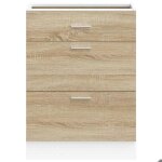 Meuble bas de cuisine - wiens - ch�ne sonoma - bois ding�nierie - 60x46x815 cm - porte(s) et tiroir(s) ...