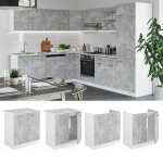 Meuble bas sous - vier r - line 80cm sans pt bton blanc vicco