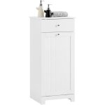 Meuble bas de salle de bain - sobuy - tiroir - panier � linge int�gr� - 40x38x90 cm - blanc - capacit� ...