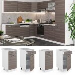 Meuble cuisine r - line 40cm sans pt gris noble blanc vicco Meuble cuisine r - line 40cm sans pt gris noble blanc vicco