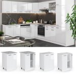 Meuble bas de cuisine r - line 60cm sans pt blanc haute brillance blanc vicco