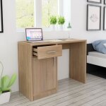 Meuble bureau informatique ordinateur bureau dangle meuble de bureau avec tiroir et placard 100 x 40 ...