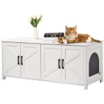Meuble cache - liti�re chat double compartiment pour 2 chats 119 � 46 � 50 cm