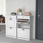 Meuble � chaussures 10 paires - fin - avec 2 tiroirs rabattables - style contemporain - jeobest - adapt� ...