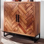 Meuble � chaussures 2 portes 100x40x105 cm en sheesham motif chevrons