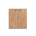Calicosy - meuble  chaussures 2 portes - 24 paires - l100 x h110 cm - chne clair - chne clair