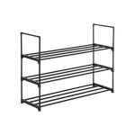 Meuble  chaussures 3 niveaux tagre  chaussures empilable en mtal 90. 42 x 30. 48 x 84. 51 cm noir ...