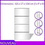 Meuble  chaussures - vogue - 4 tagres - miroir - 4 tiroirs inclins - blanc