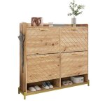 Meuble � chaussures 4 portes en bois massif design contemporain pour entr�e �l�gante 108. 5x24x100cm