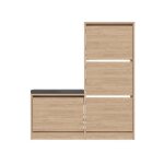 Calicosy - meuble  chaussures 4 portes l105 cm - dude - chne - chne