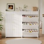 Meuble � chaussures - armoire a chaussures avec 3 abattants et 2 tiroirs - style minimaliste moderne ...