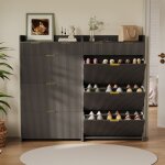 Meuble � chaussures - armoire a chaussures avec 3 abattants et 2 tiroirs - style minimaliste moderne ...
