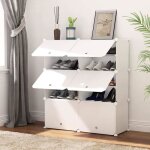 Meuble  chaussures armoire  chaussures cubes de rangement pour chaussures etagres chaussuresblanc(2 ...
