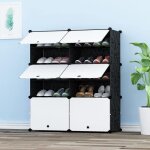 Meuble  chaussures armoire  chaussures cubes de rangement pour chaussures etagres chaussuresnoir(2 ...