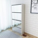 Meuble  chaussures - blanc - 4 tagres - miroir - moderne et lgant