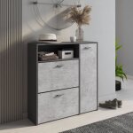 Dmora meuble  chaussures moderne  3 portes effet bois anthracite