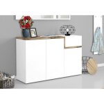 Dmora meuble  chaussures steve armoire polyvalente 3 portes et 1 porte abattante 120x40h80 cm blanc ...