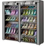 Meuble � chaussures gain 7 etag�res 115 x 30 x 110 cm jusqu� 36 paires de chaussures structure acier ...