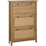 Homcom - meuble  chaussures - panneaux de particules - 80x23. 5x121. 5cm - bois naturel
