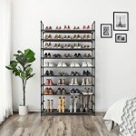 Meuble  chaussures - marque inconnue - 10 etagres - mtal laqu noir - contemporain design - 24 paires ...
