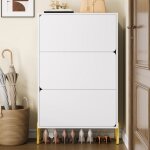 Meuble � chaussures moderne avec 3 portes 73x24x120cm meuble dentr�e rangement pour chaussures pour entr�e ...